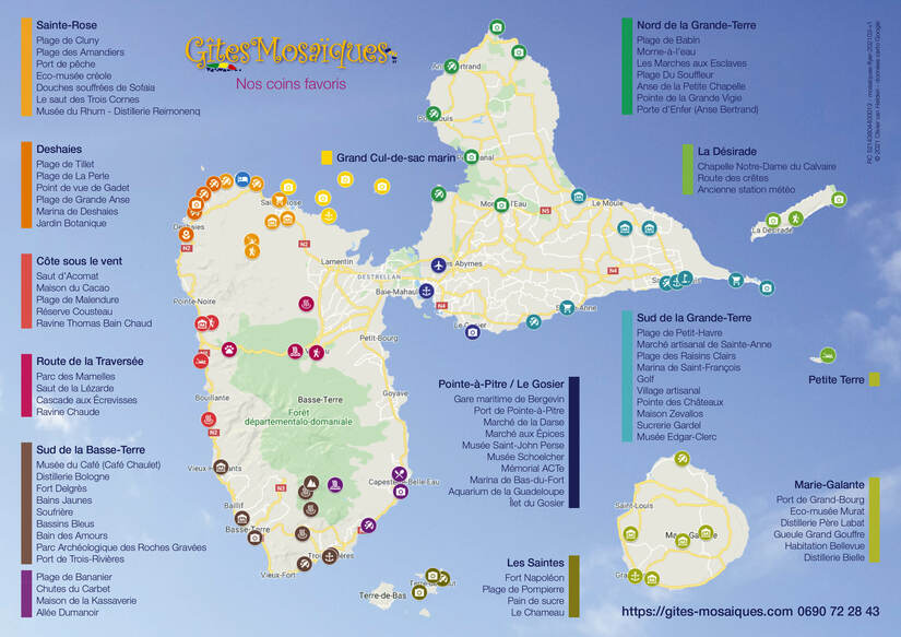 Carte de Guadeloupe - nos coins favoris